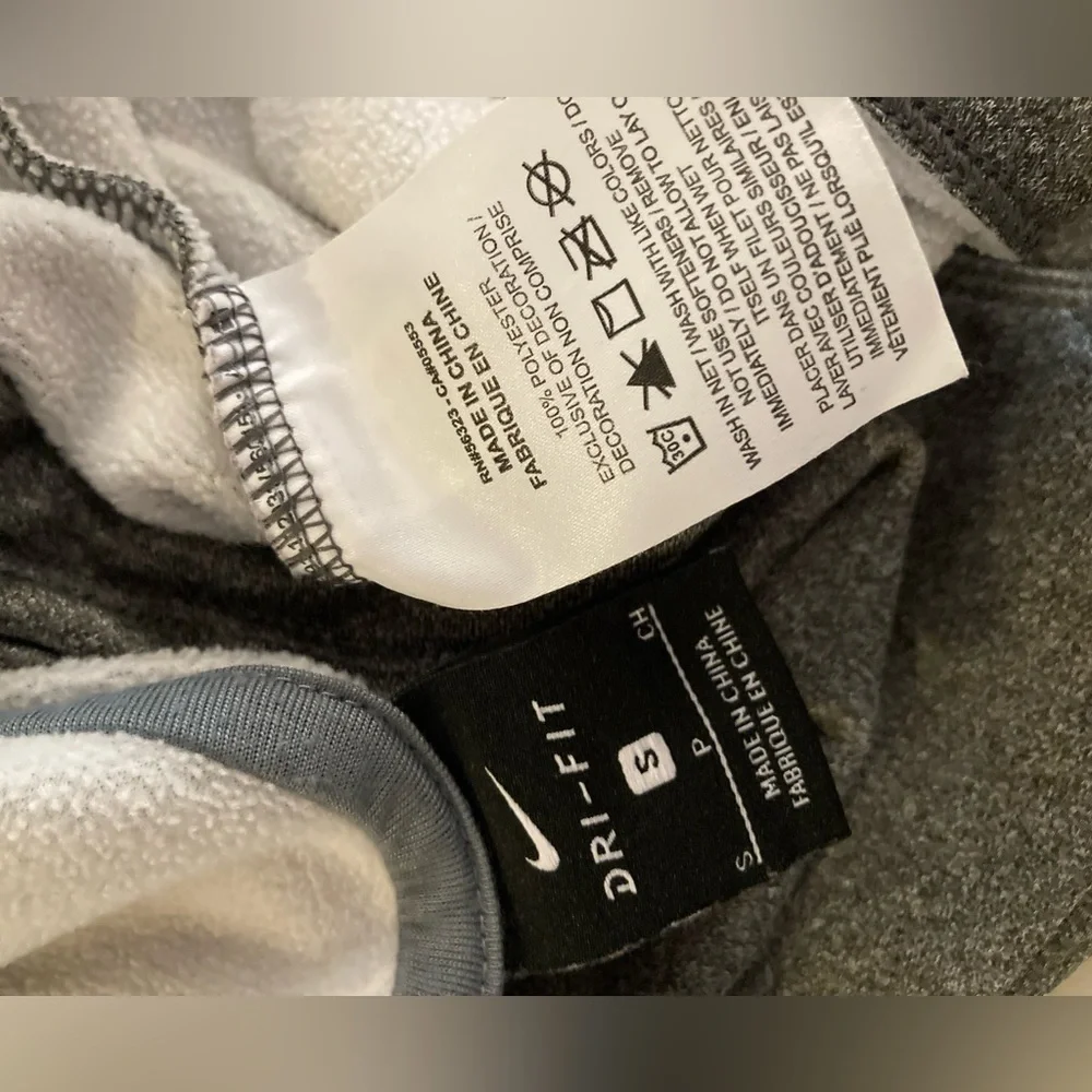 Nike Dri Fit Kids Heathered Gray and Pink Nike Swoosh Light Fleece Lined Hoodie